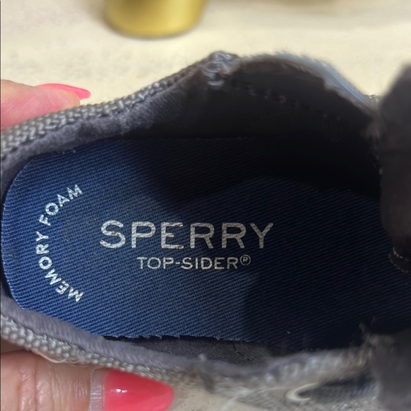 Sperry Gray and White Sneakers with Mesh Upper - Picture 3 of 6